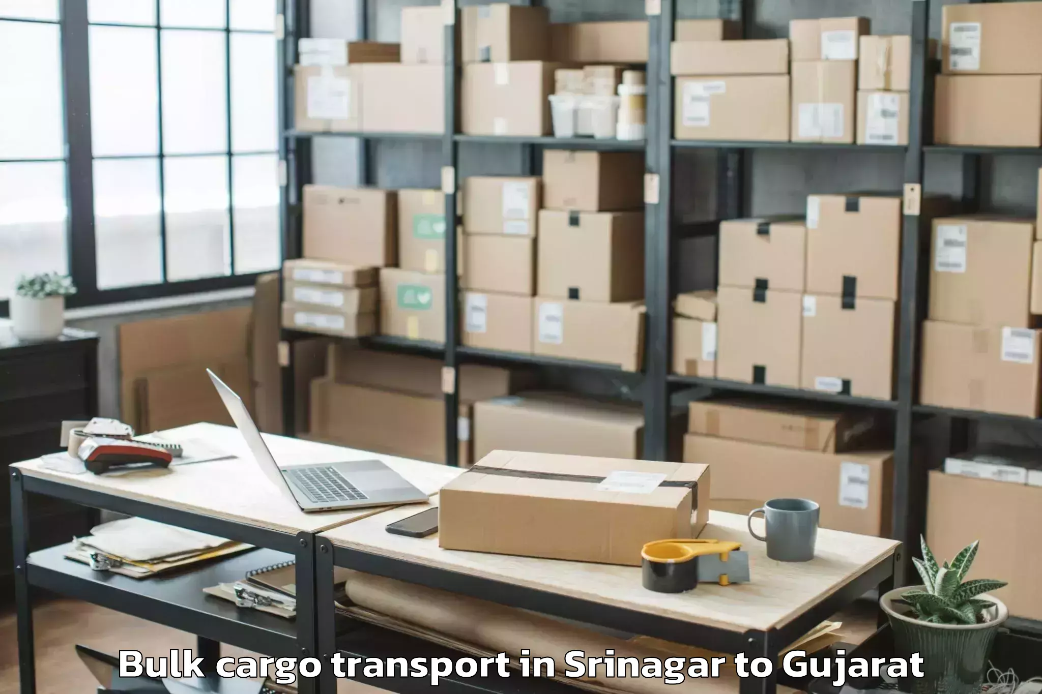 Reliable Srinagar to Chikhli Bulk Cargo Transport